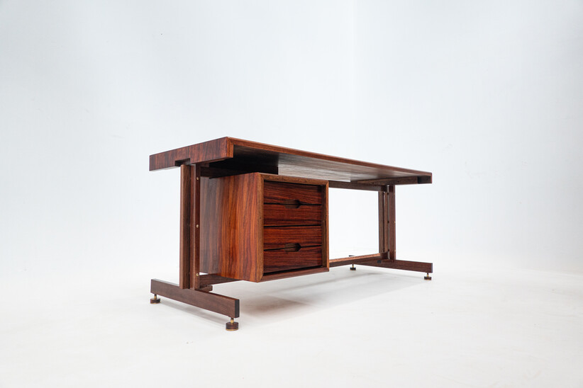 Mid-Century Modern Wooden Desk with Drawers, Italy, 1960s