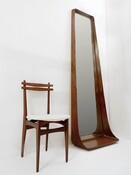 Mid-Century Modern Wooden Italian Mirror Console attributed to Fontana Arte - 1960s