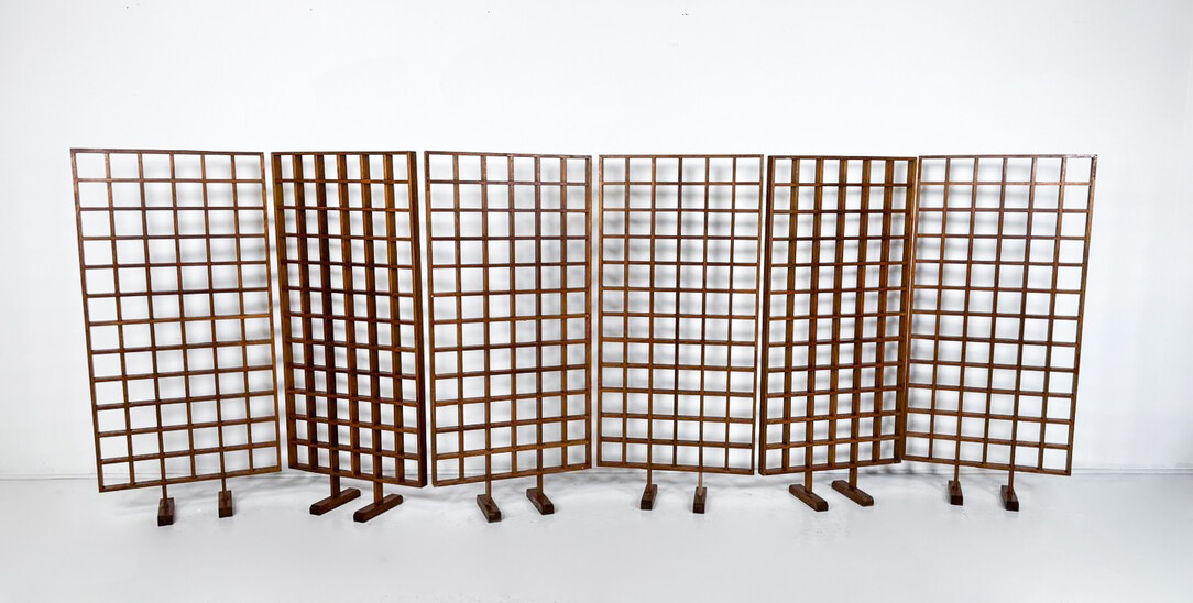 Mid-Century Modern Wooden Screen, 1960s- Sold per Panel