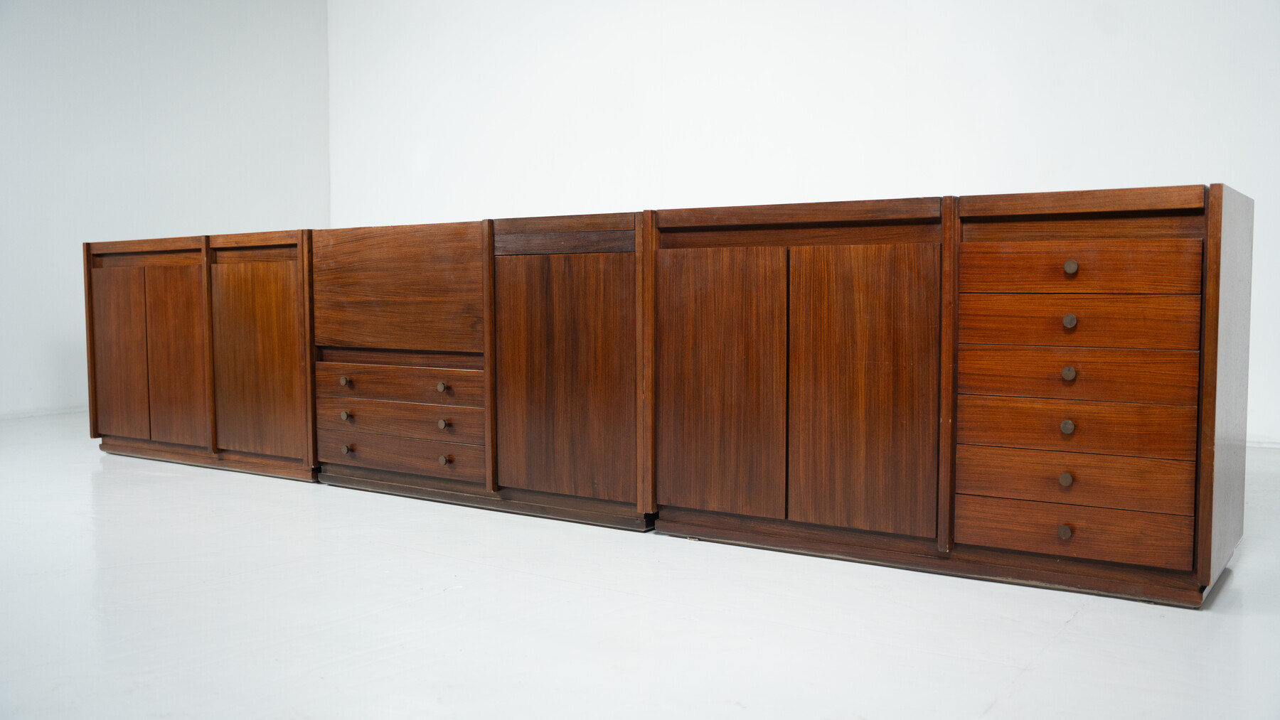 Mid-Century Modern Wooden Sideboard, Tecno Borsani, Italy, 1960s