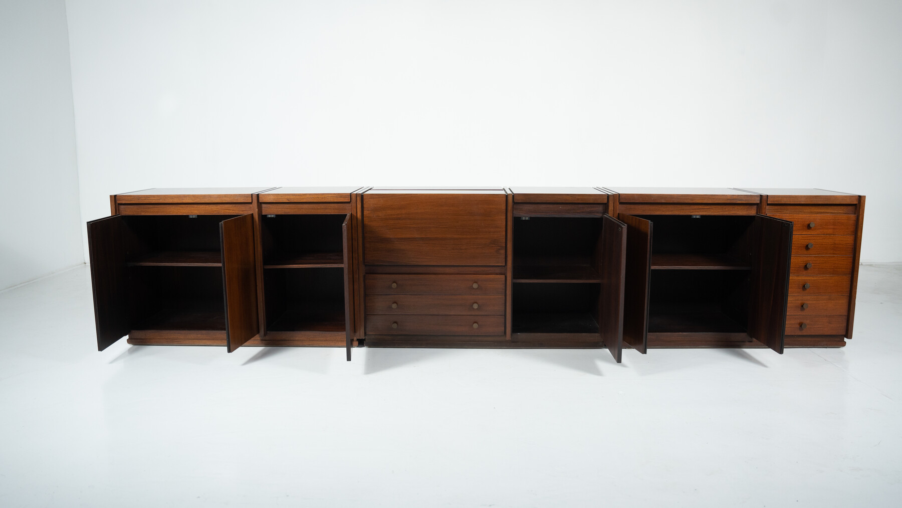 Mid-Century Modern Wooden Sideboard, Tecno Borsani, Italy, 1960s