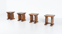 Mid-Century Modern Wooden Stools - Sold Individually