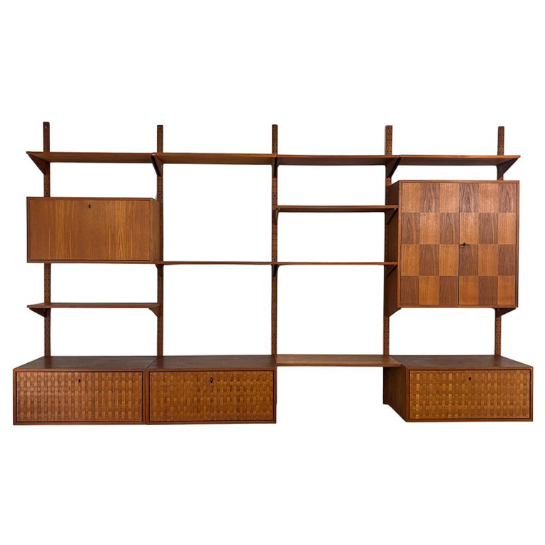 Mid-Century Modern Wooden Wall Unit, 1960s