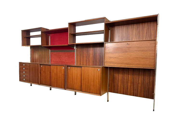 Mid-Century Modern Wooden Wall Unit by Georges Coslin, 1950s