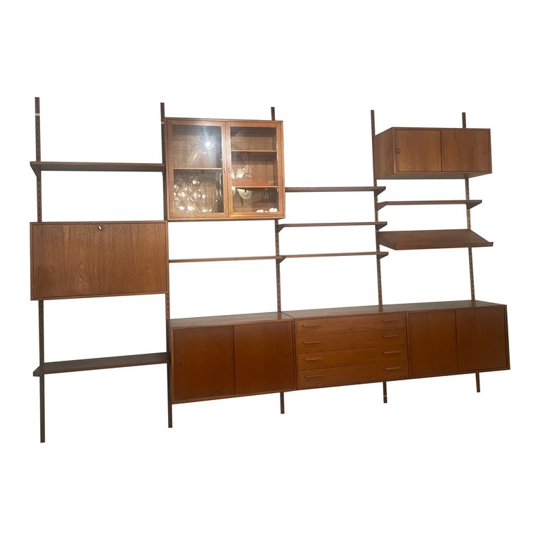 Mid-Century Modern Wooden Wall Unit by Kai Kristiansen, Denmark, 1960s