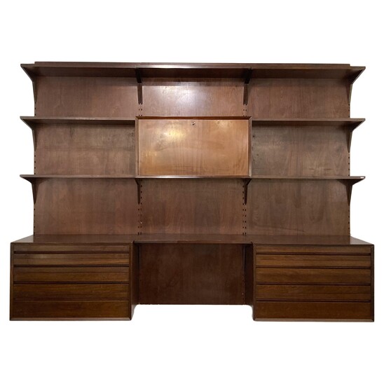 Mid-Century Modern Wooden Wall Unit by Poul Cadovius, Danemark, 1960s