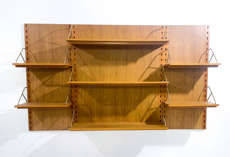 Mid-Century Modern Wooden Wall Unit, Italy, 1960s