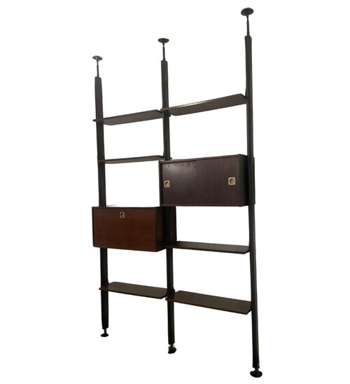 Mid-Century Modern Wooden Wall Unit, Italy, 1960s