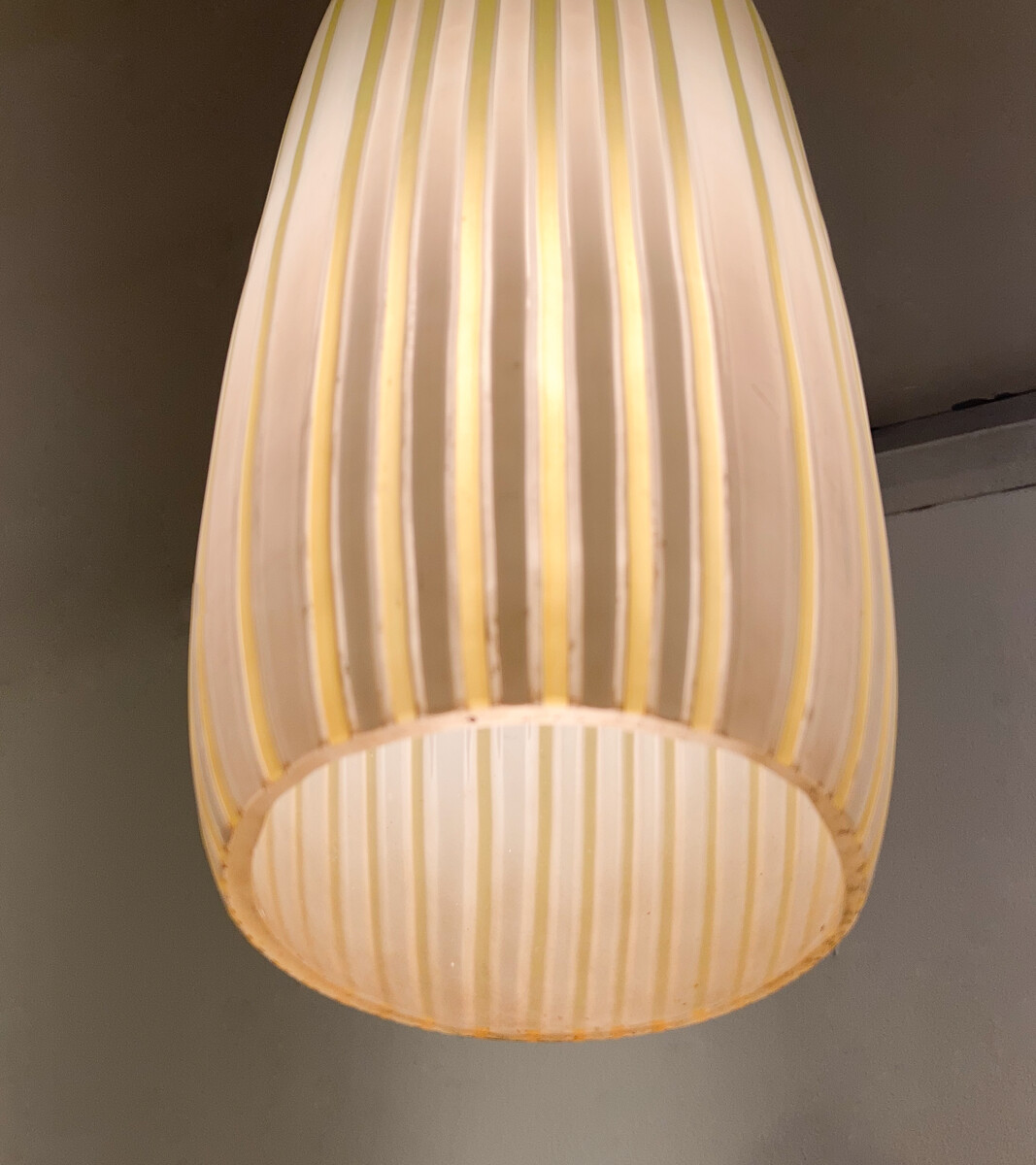 Mid-Century Modern Yellow Glass Suspension, Italy, 1960s