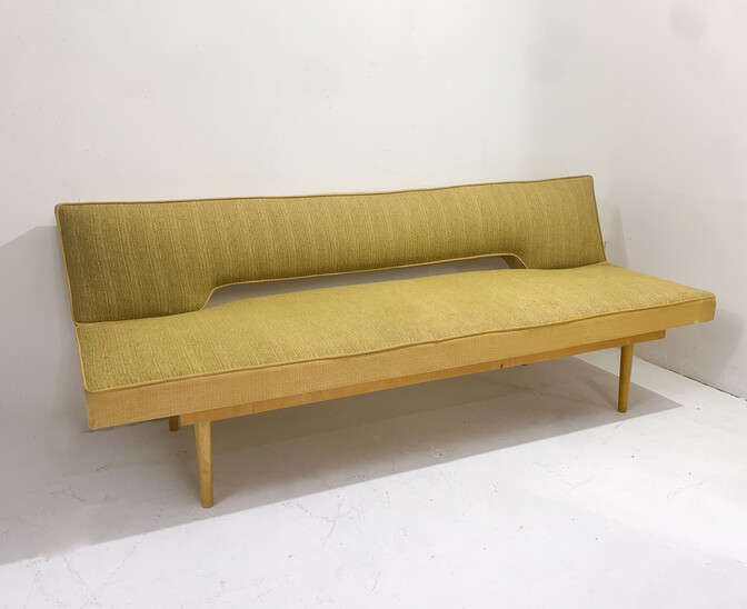 Mid-Century Modern Yellow Sofa Bed, Original Fabric, Italy, 1960s