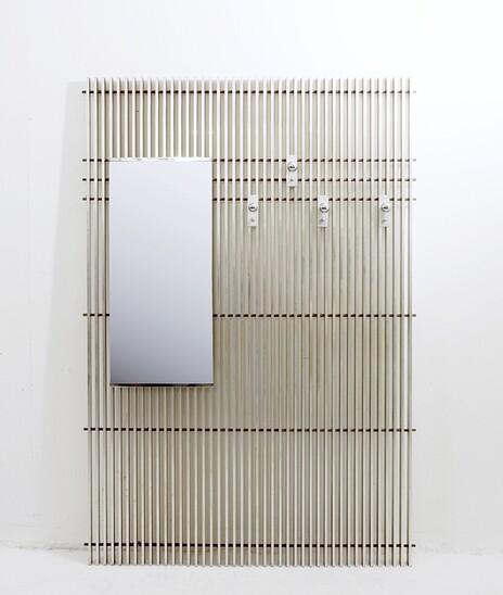 Mid-century modulable slatted aluminum coat rack - Italy 1970s