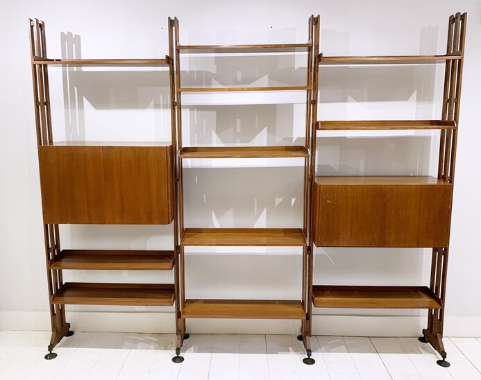 Mid-century modulable teak wall unit model LB10 by Franco Albini - Italy 1960s