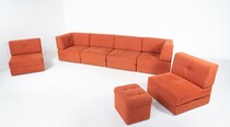 Mid-Century Modular Sofa, Original Upholstery, 1960s
