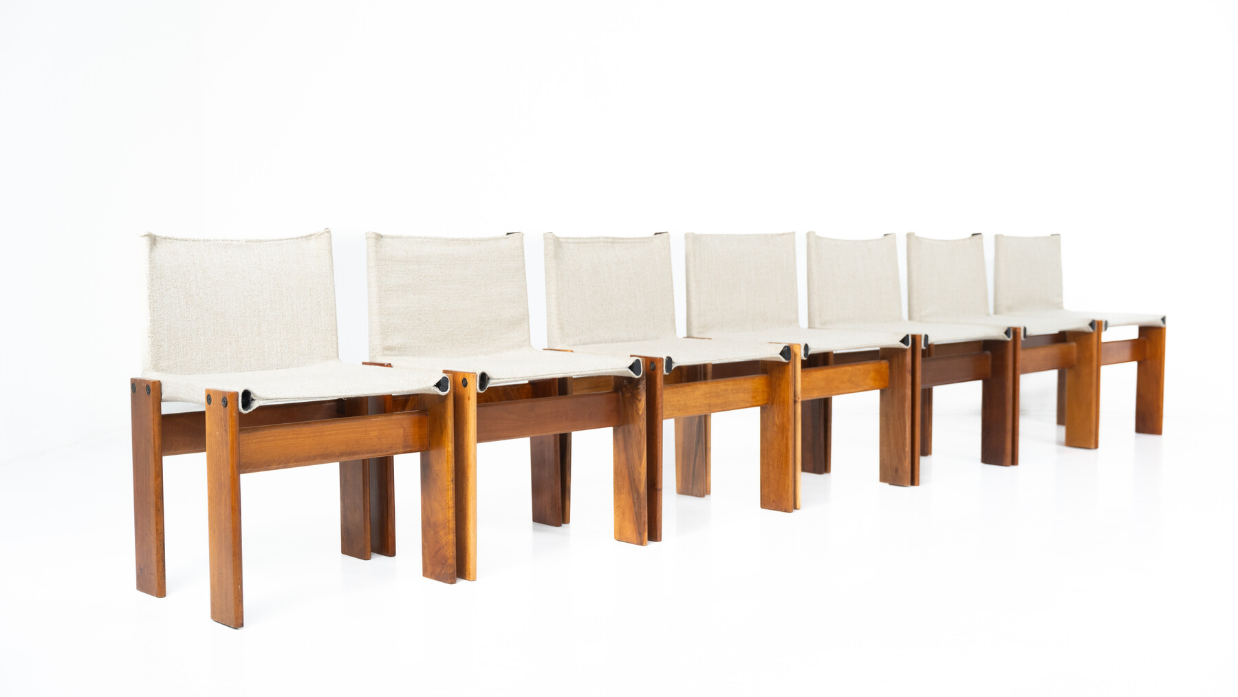 Mid-Century Monk Dining Chairs by Afra & Tobia Scarpa for Molteni, 1970s - New Canvas