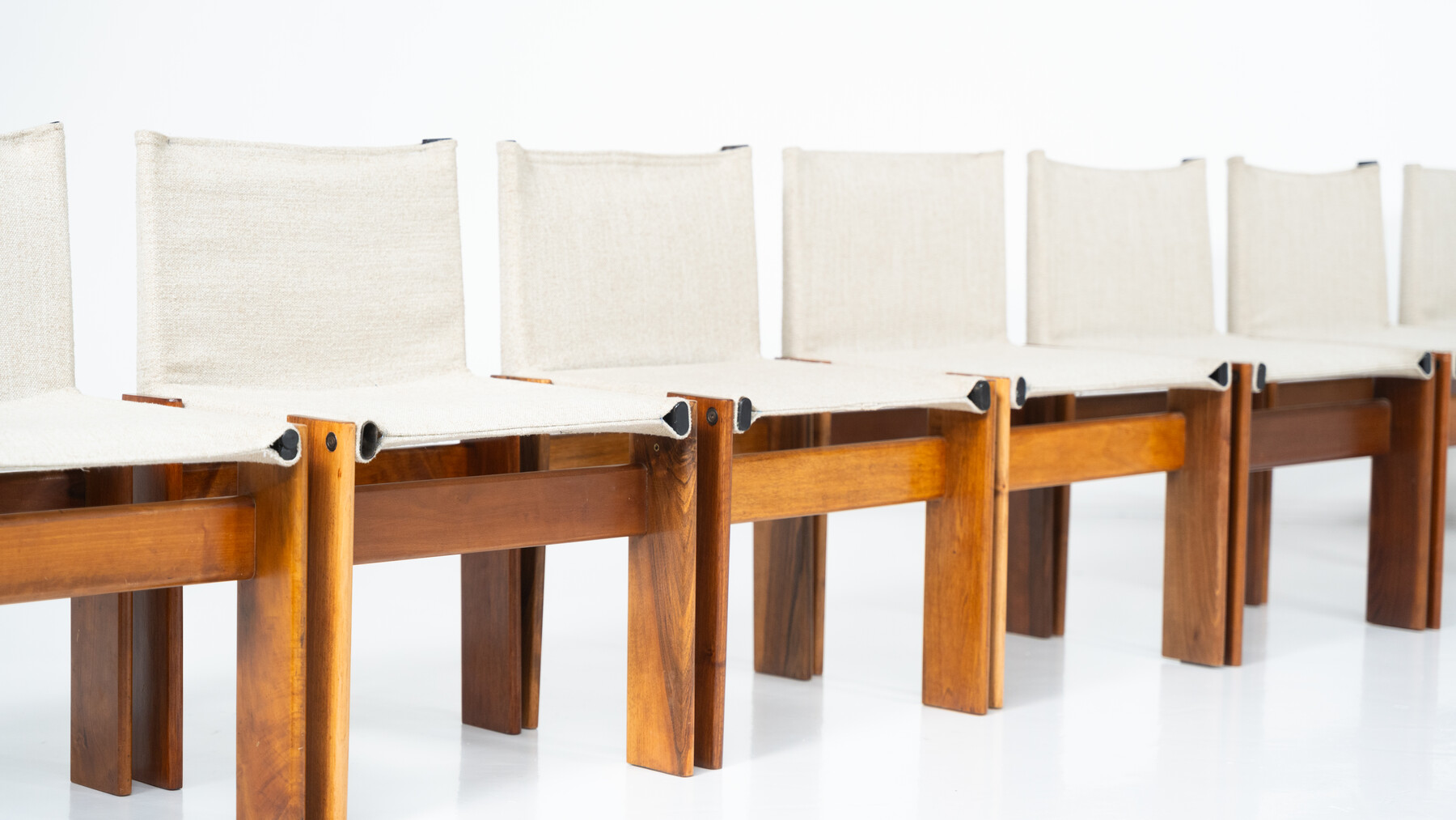 Mid-Century Monk Dining Chairs by Afra & Tobia Scarpa for Molteni, 1970s - New Canvas