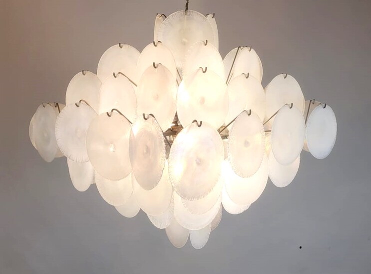Mid-Century Murano Glass Discs Suspension by Carlo Nason, 1960s