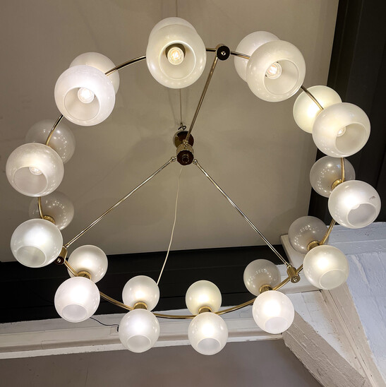 Mid-Century Murano Glass Globe Chandelier, 1960s