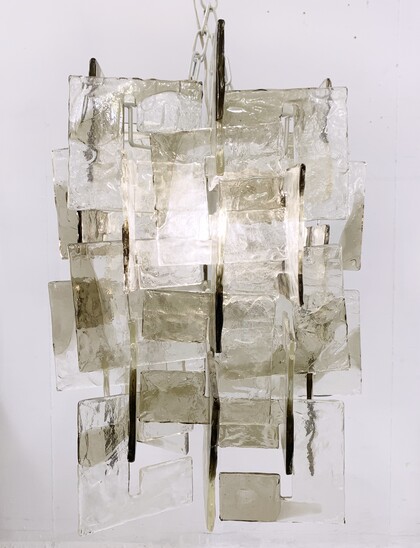 Mid-century Murano glass suspension by Carlo Nason for Mazzega - Italy 1960s