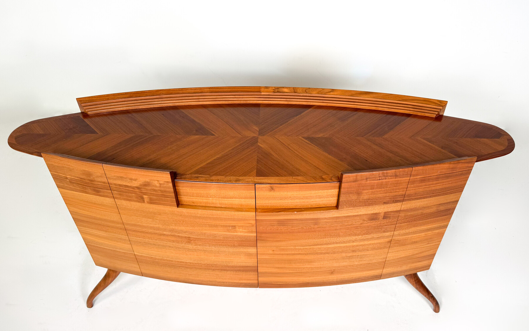 Mid-Century Oval Sideboard by Cecotti Collezioni