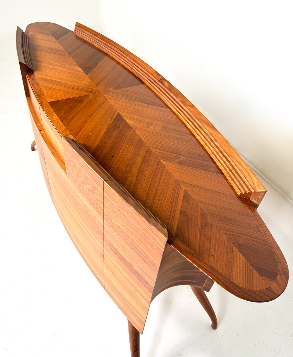 Mid-Century Oval Sideboard by Cecotti Collezioni