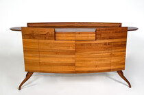 Mid-Century Oval Sideboard by Cecotti Collezioni