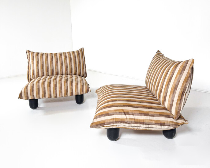 Mid-Century Pair of Armchairs, Dall Oca, 1970s
