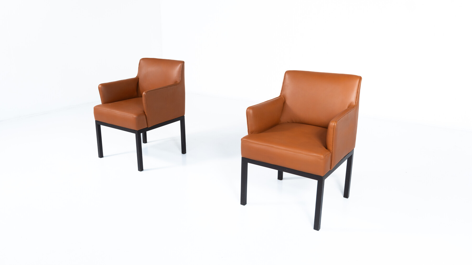 Mid-Century Pair of Armchairs Mod 56 by Jules Wabbes for Mobilier Universel, 1960s