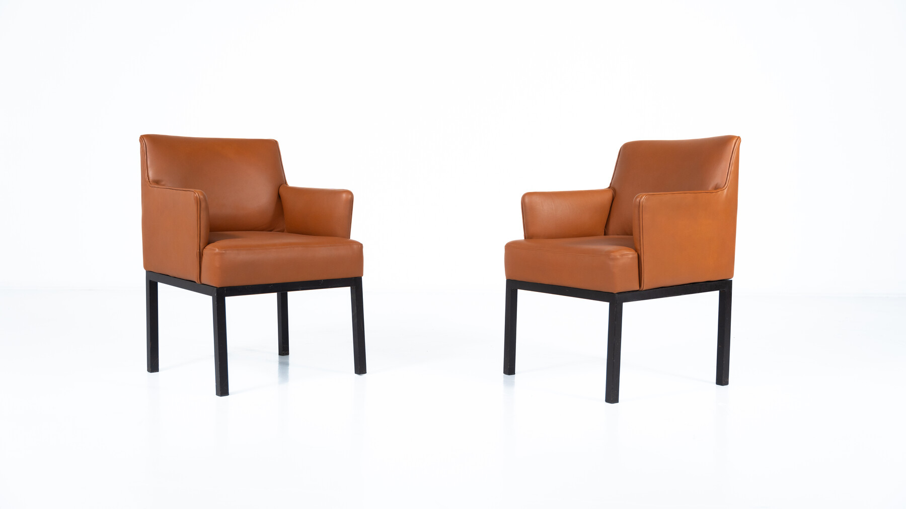 Mid-Century Pair of Armchairs Mod 56 by Jules Wabbes for Mobilier Universel, 1960s