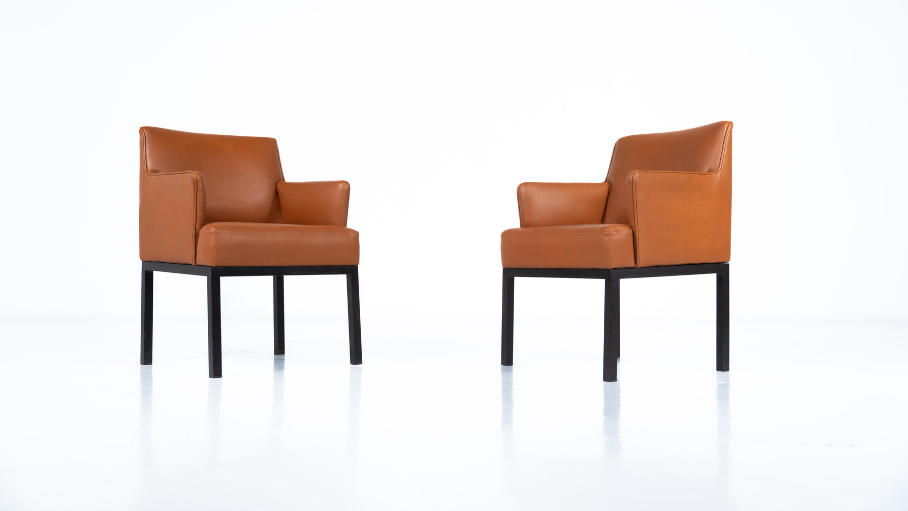 Mid-Century Pair of Armchairs Mod 56 by Jules Wabbes for Mobilier Universel, 1960s