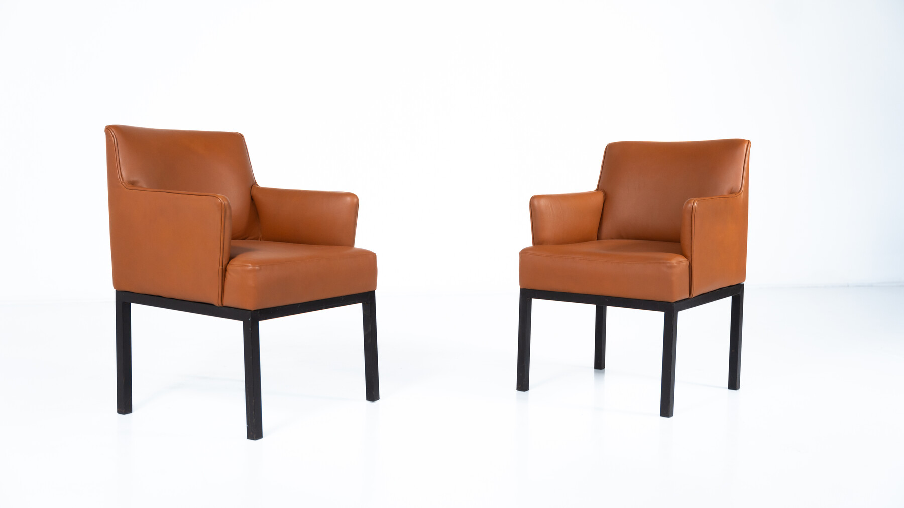 Mid-Century Pair of Armchairs Mod 56 by Jules Wabbes for Mobilier Universel, 1960s
