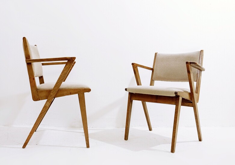  Mid-Century Pair of  ‘Efac’ Armchairs by Paul Vandenbulcke for De Coene, Belgium,1950s