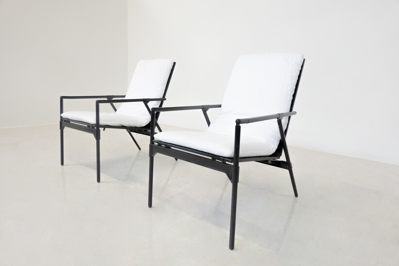 Mid-Century Pair of Foldable Armchairs Nena by Richard Sapper for B&B Italia, 1984