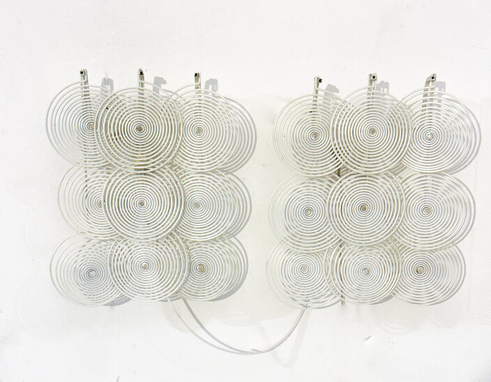 Mid-Century Pair of Lacquered Metal Sconces