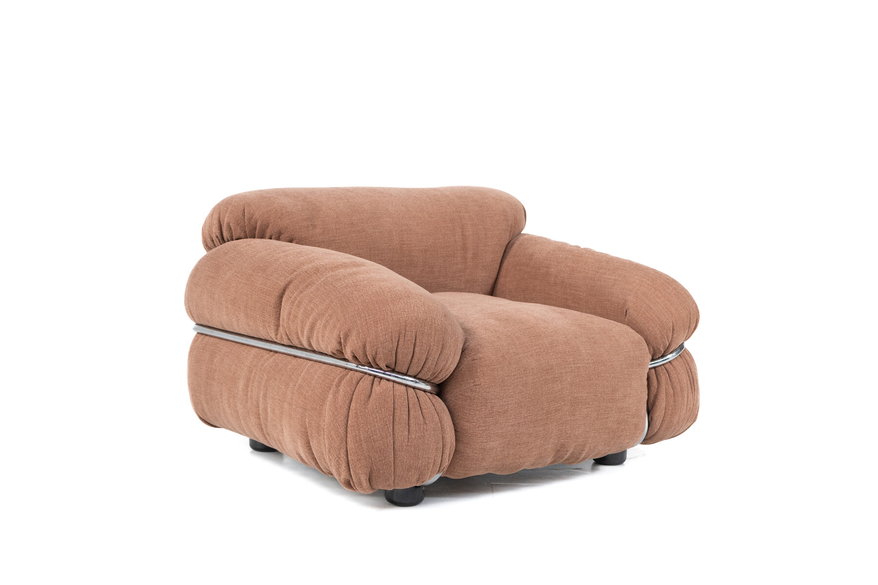 Mid-Century Pair of Sesann Armchairs by Gianfranco Frattini for Cassina, Italy, 1970s - New Upholstery