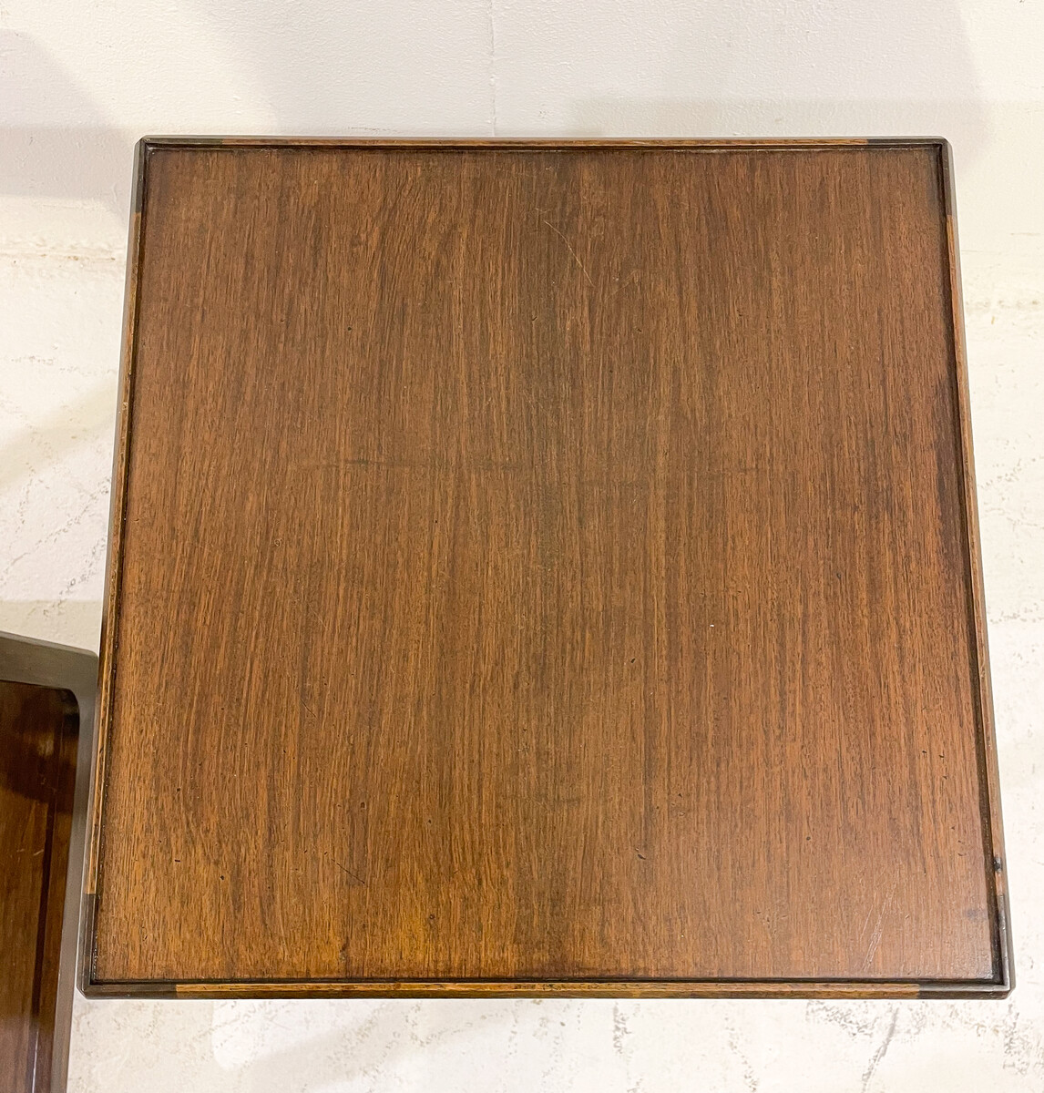 Mid-Century Pair of Side Tables with Wheels, Wood, 1960s