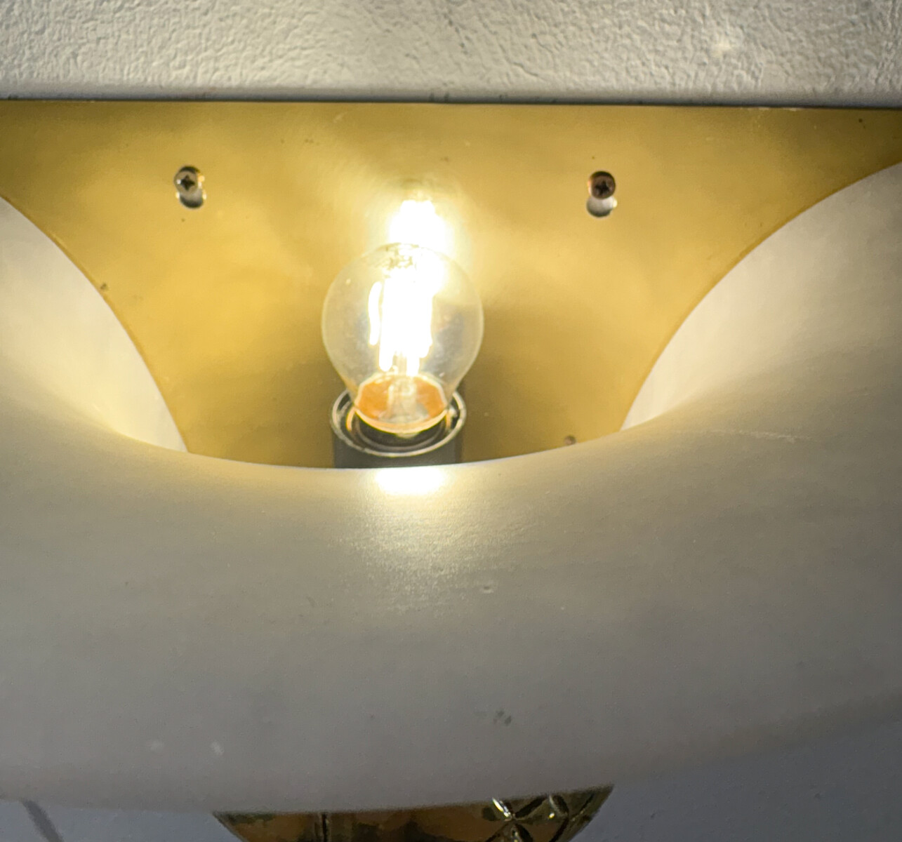 Mid-Century Pair of Snake Wall Lights, Brass and Alabaster, Italy, 1970s