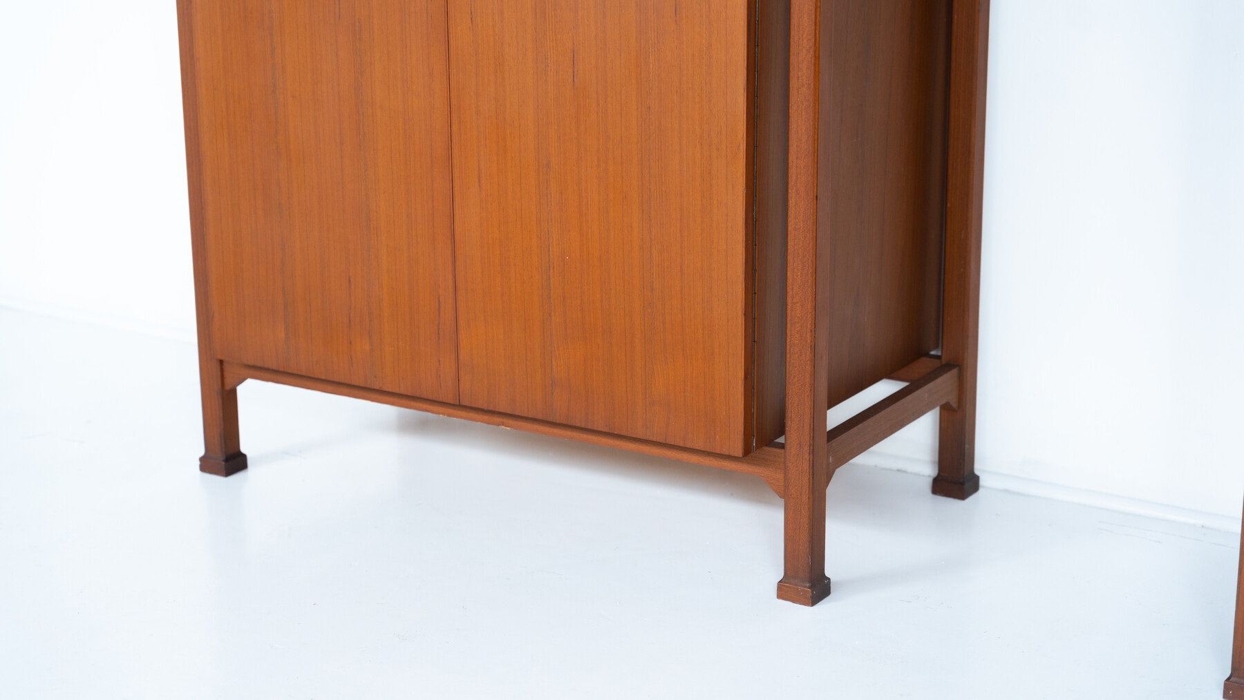 Mid-Century Pair of Wooden Wardrobes, Italy, 1960s