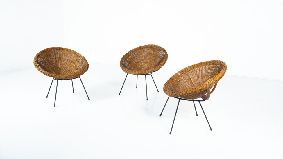 Mid-Century Rattan Armchair - 3 available 