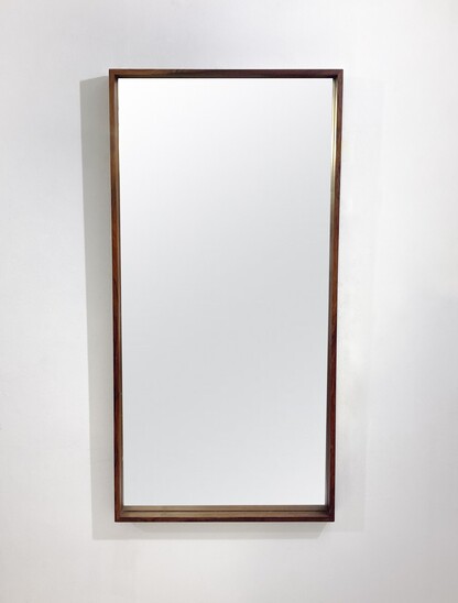 Mid-Century Rectangular Mirror, Teak, Italy, 1960s