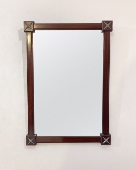 Mid-Century Rectangular Wooden Mirror