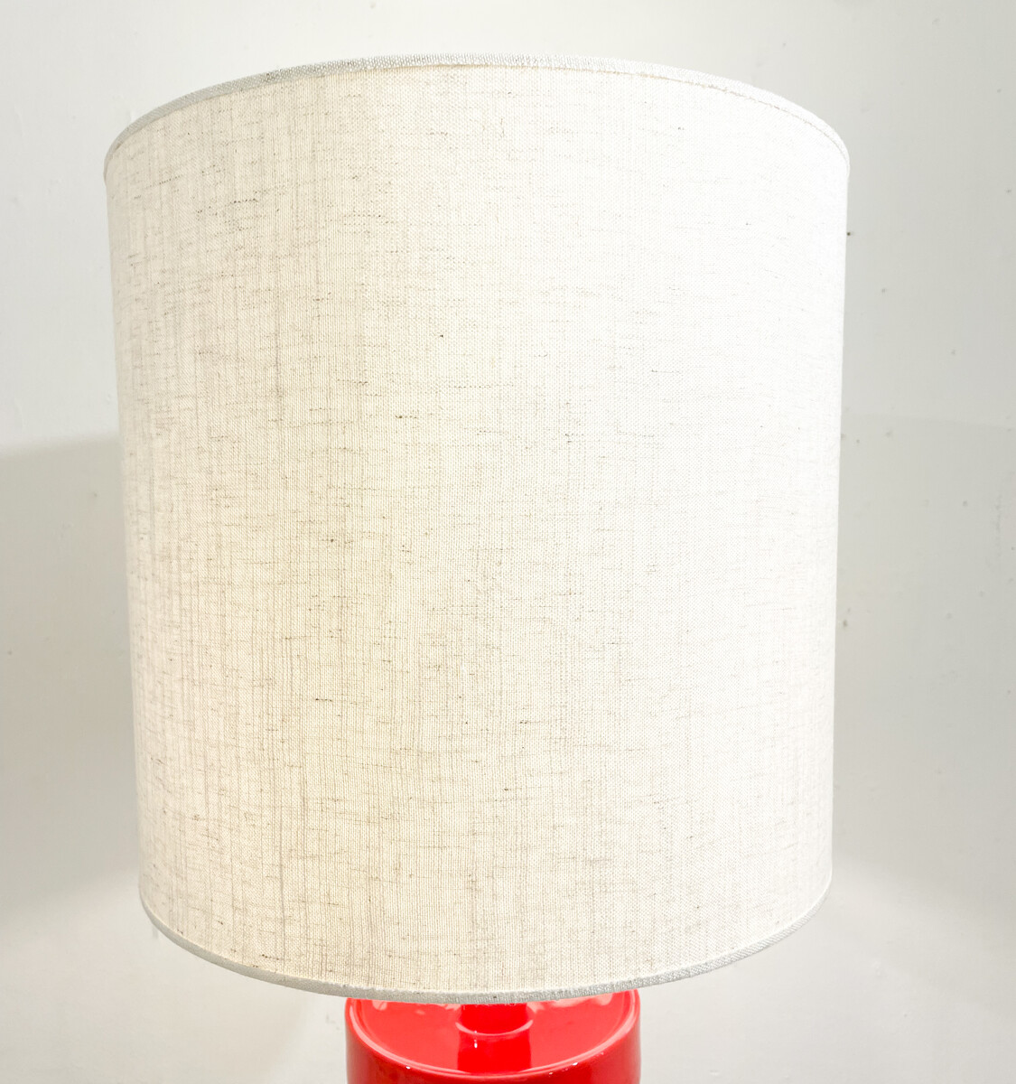 Mid-Century Red Ceramic Desk Lamp, Italy