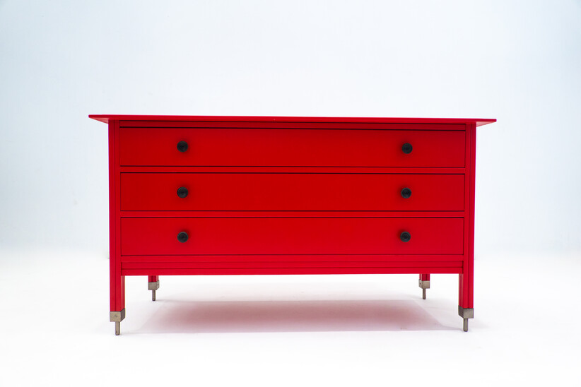 Mid-Century red Chest of Drawers by Carlo di Carli - Italy 1970s