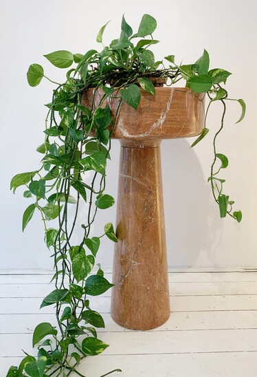 Mid-century red marble planter by Angelo Mangiarotti - Italy 1970s