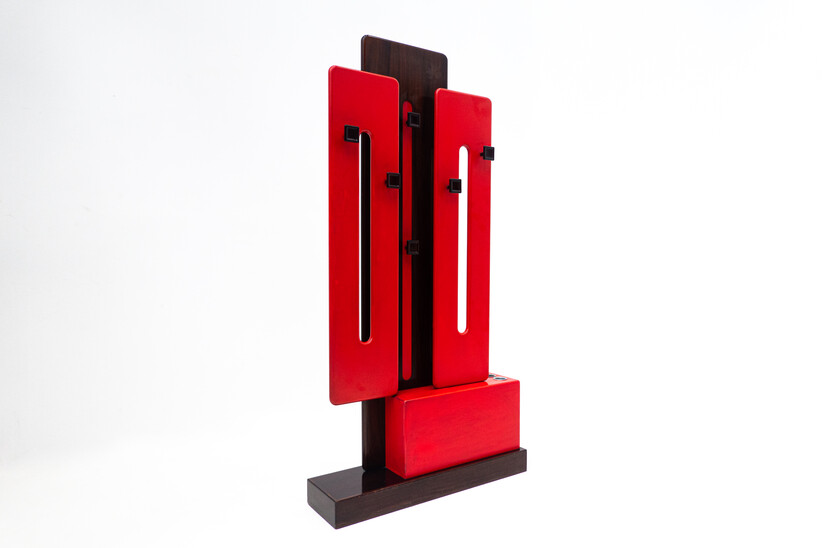 Mid-Century Red Modulable Coat Rack by Carlo di Carli for Fiarm, Italy 1960s