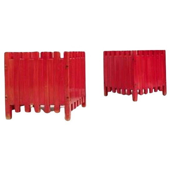 Mid-Century red Planters by Ettore Sottsass for Poltronova - Italy 1961