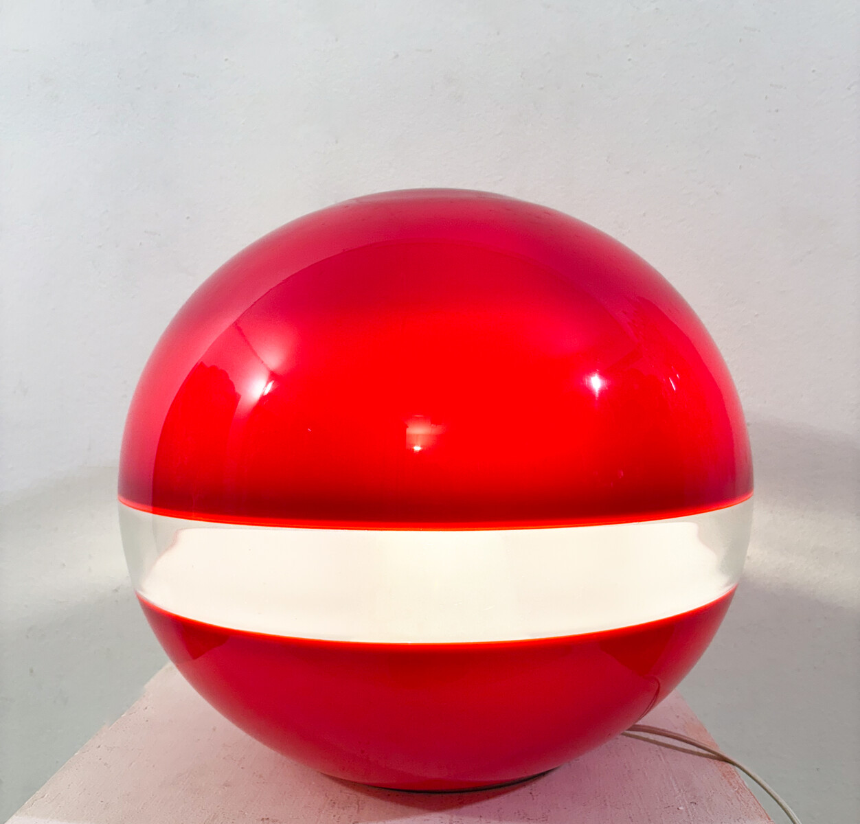 Mid-Century Red Table Lamp by Carlo Nason for Mazzega, 1960s