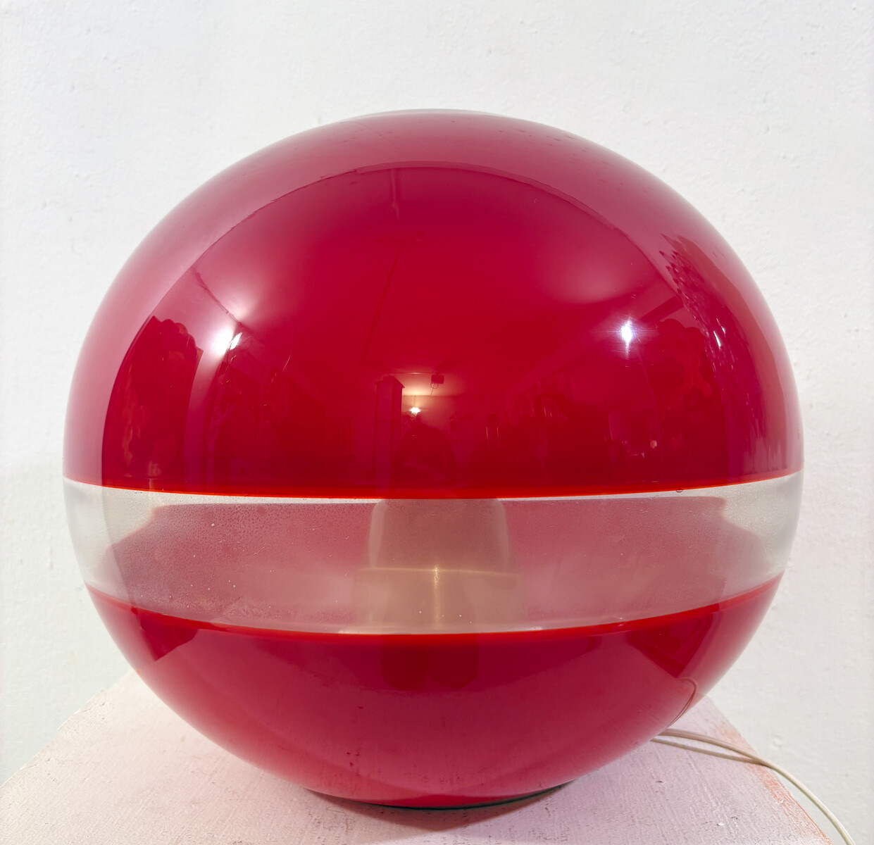 Mid-Century Red Table Lamp by Carlo Nason for Mazzega, 1960s