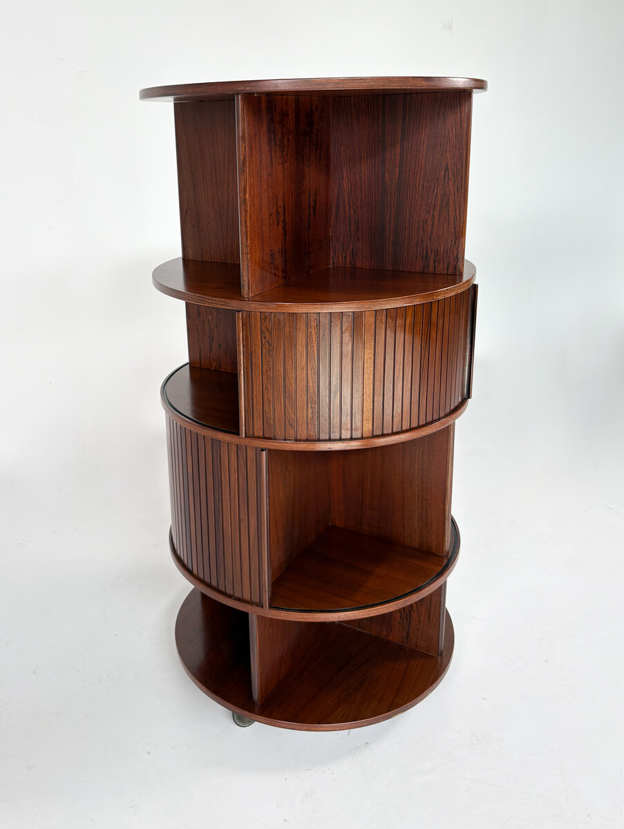 Mid-Century Revolving Bookcase with Shutters attributed to Gianfranco Frattini, 1960s