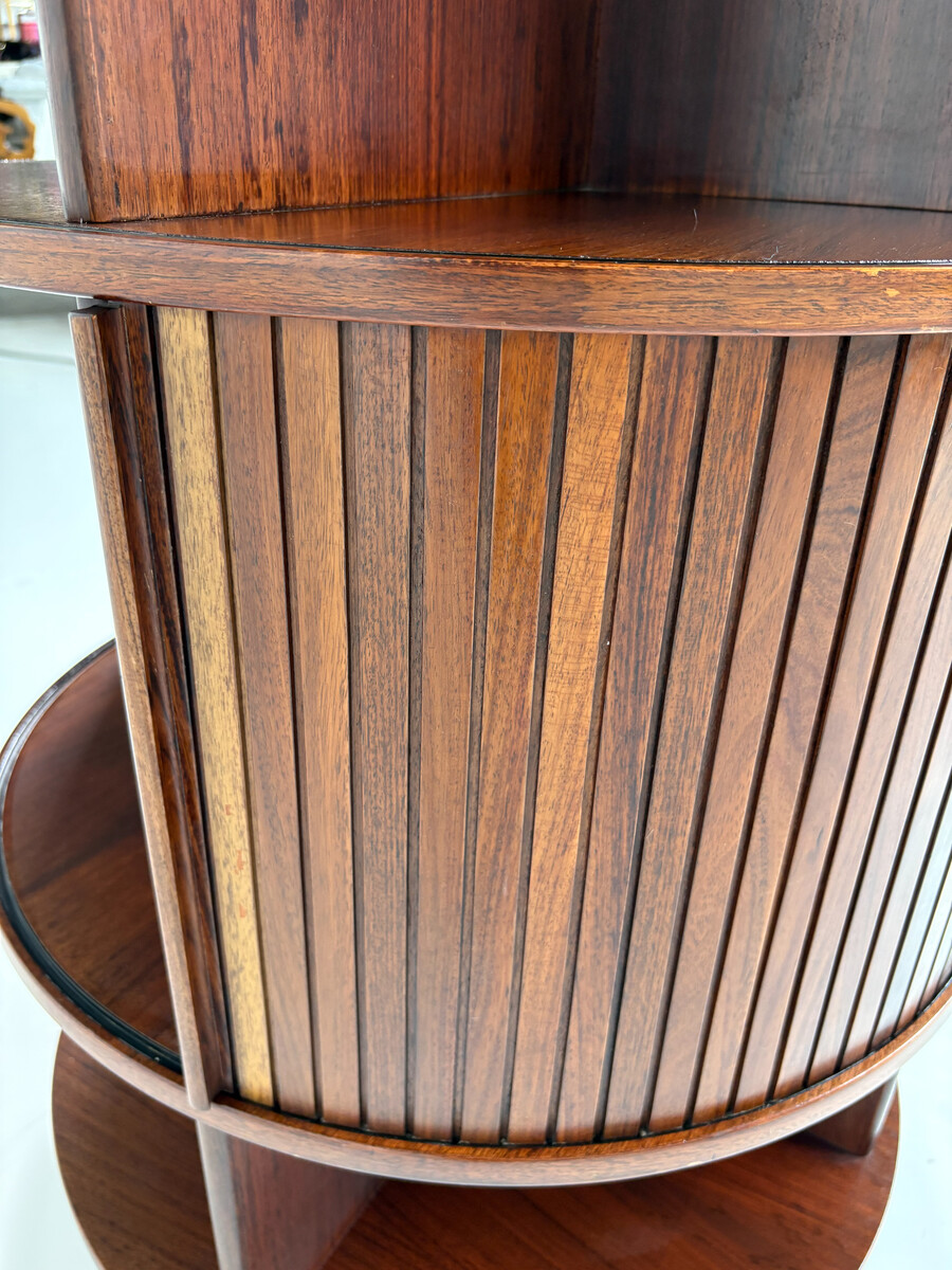 Mid-Century Revolving Bookcase with Shutters attributed to Gianfranco Frattini, 1960s