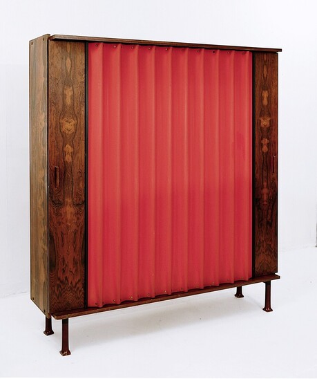 Mid-Century Rosewood Wardrobe - PVC Italy 1960s